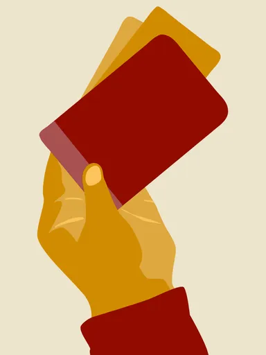 複数のカードを持つ手